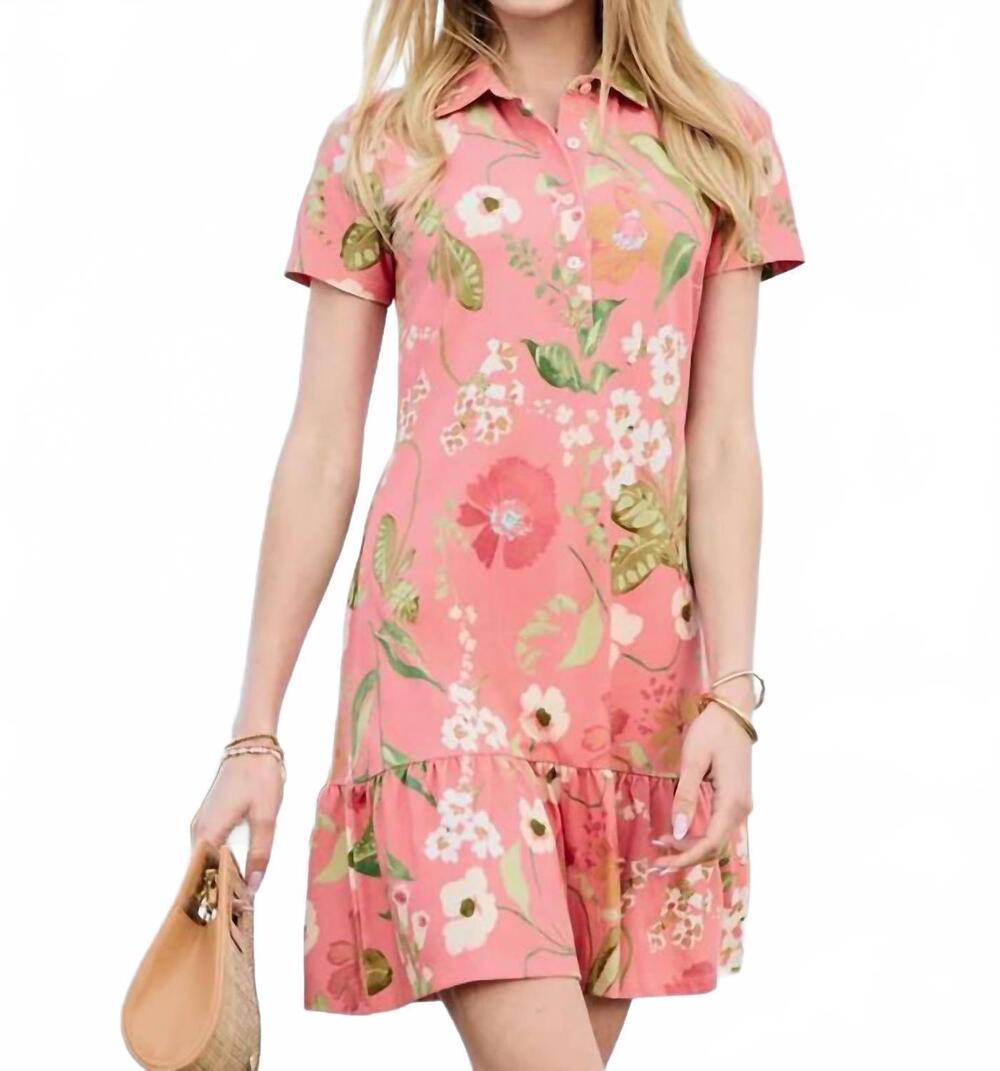 NEW SPARTINA 449 joelle polo mini dress in lightner garden pink